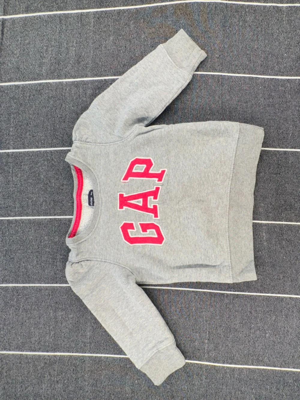 GAP Toddler Heather Gray Pullover Sweatshirt with Pink Logo